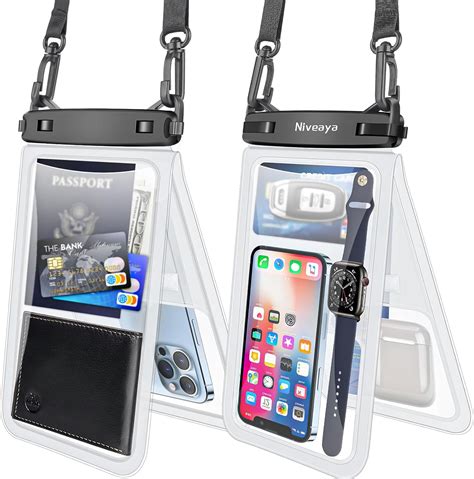 Niveaya Up To 105 Waterproof Phone Pouch 2 Pack Waterproof Phone Lanyard Case