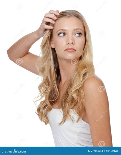 Shes Got That Natural Beauty A Gorgeous Blonde Woman Standing Isolated On A White Background