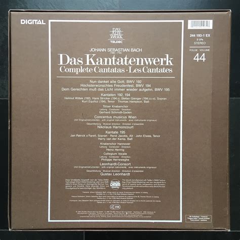 Backside Bach Das Kantatenwerk Complete Cantatas BWV Flickr