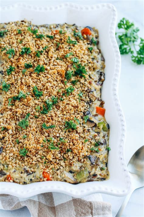 Creamy Wild Rice Mushroom Casserole By