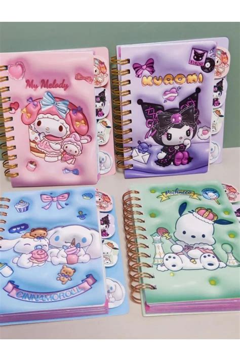 ÖZ OFİS KUROMİ MY MELODI CINNAMOROLL POCHACCO AYRAÇLI DEFTER 1 ADET