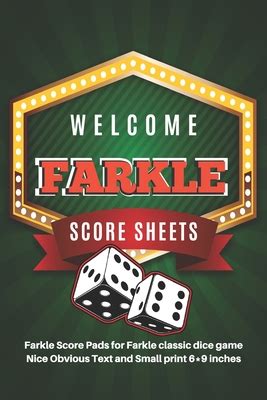 Farkle Score Sheets V 2 Elegant Design Farkle Score Pads 100 Pages For