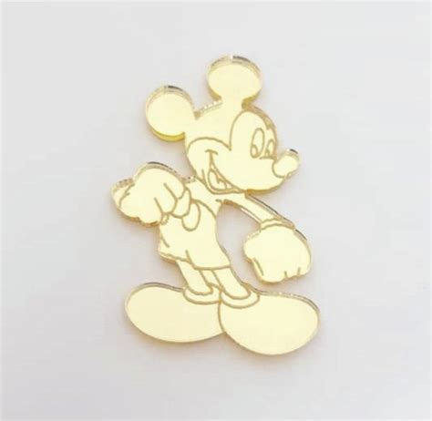 Aplique Mickey 4cm acrílico espelhado Elo7 Produtos Especiais