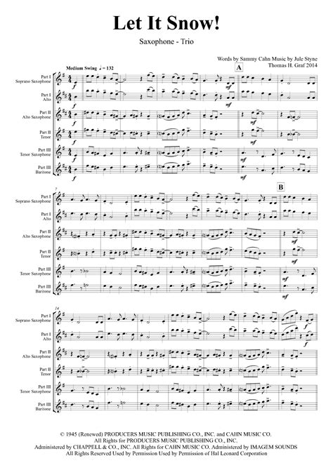 Let It Snow Let It Snow Let It Snow Arr Thomas Graf Sheet Music