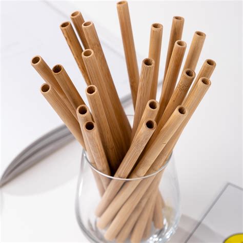 Disposable Bamboo Biodegradable One Time Straws Paper Drinking Straws