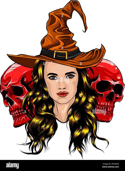 Vector Illustration Of Witch Halloween Witch Costume Modern Witch