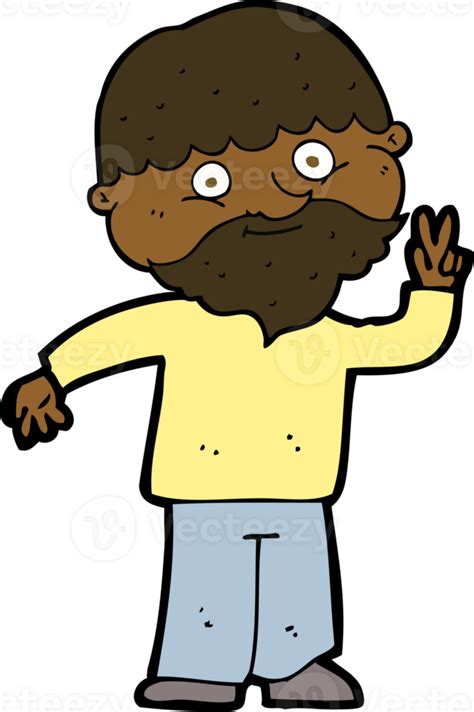 Cartoon Man Giving Peace Sign Png