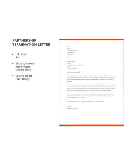 14 Partnership Termination Letter Templates Pdf Doc Free And Premium Templates