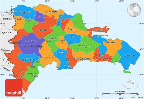 Political Simple Map Of Dominican Republic Single Color Outside