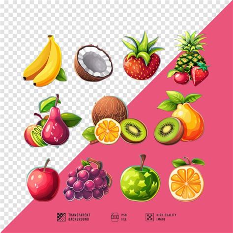 Vector Set Of Fruits Bundle Images Without Background Hd Quality