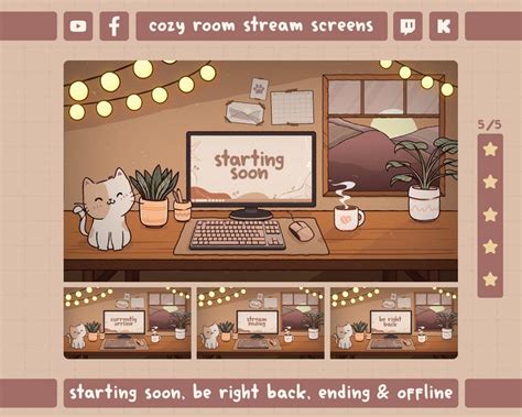 Animated Cozy Stream Screens Cozy Overlay Stream Scenes Lofi Overlay