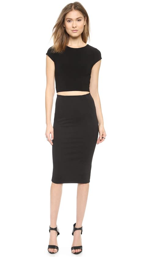 Alice Olivia Super High Waist Pencil Skirt Black In Black Lyst