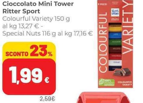 Cioccolato Mini Tower Ritter Sport Colourful Variety G Offerta Di Coop