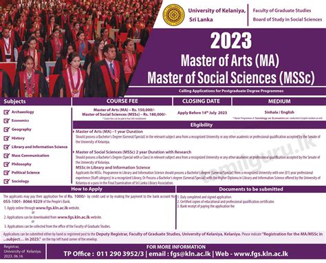 Ma Mssc Degree Programmes University Of Kelaniya