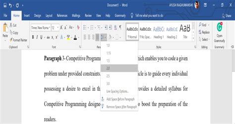 Change Line Spacing in MS Word - GeeksforGeeks