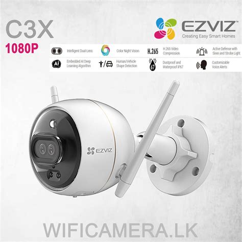 Ezviz C3X Dual Lens Color Night Vision Active Defense Wifi 1080P PIR Camera