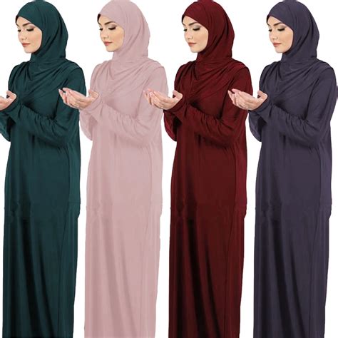 Womens Prayer Garment Ramadan Muslim Abaya Kaftan Women Jilbab With