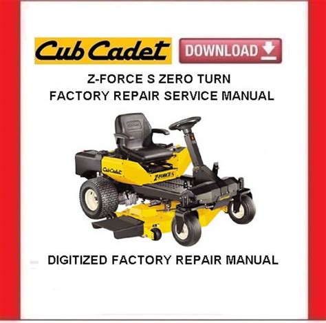 Cub Cadet Z Force S Zero Turn Mower Service Repair Manual Pdf Download Etsy