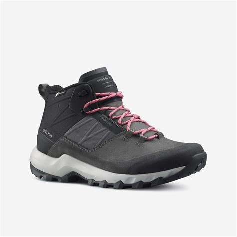 Womens Waterproof Mountain Walking Shoes Mh500 Mid Grey