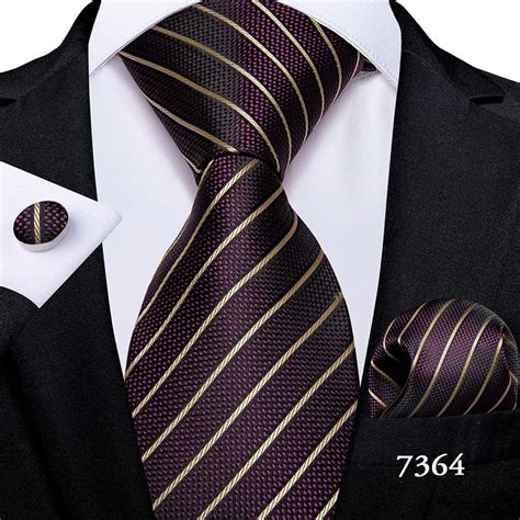 Cheap New Formal Ties Classic Silk Striped Necktie Handkerchief