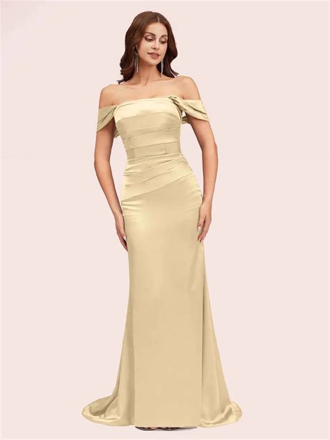 Romantic Champagne Prom Dresses Velvet Satin And Jersey Cetims