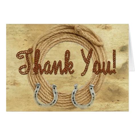 Western Theme Wedding Thank You Card Zazzle