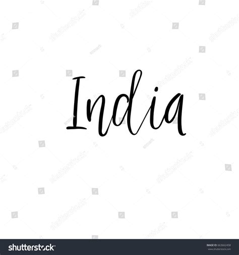 India Modern Calligraphy Greeting Card Handwritten Stock Vector ...