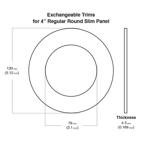 4 Inch Black Cover For Round Flat Panel Light For 9w 5cct