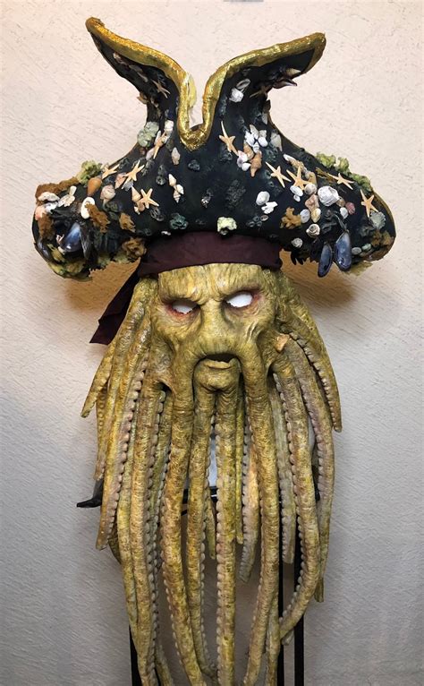 Davy Jones Mask Pirates Of The Caribbean Mask Costume Etsy