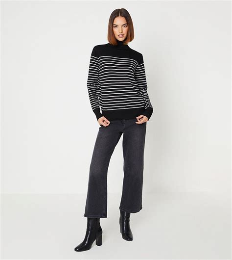 Buy Oasis Striped Roll Neck Bretton Sweater In Multiple Colors