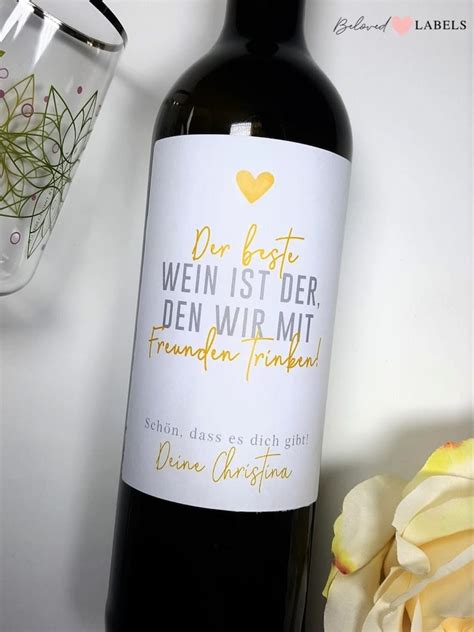 Personalisiertes Wein Flaschen Etikett Freunde Wein Geschenk Etsy De