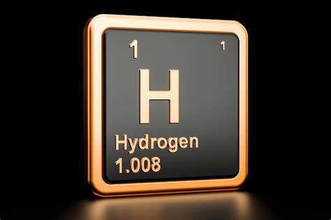 Premium Photo Hydrogen H Chemical Element Sign 3d Rendering