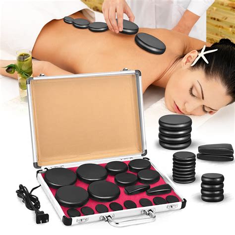 Hot Stones Massage Set 18 Pieces Hot Stones With Heater Kit Hot Stones