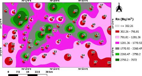 Spatial Distribution Of Radon Concentration In The Study Area