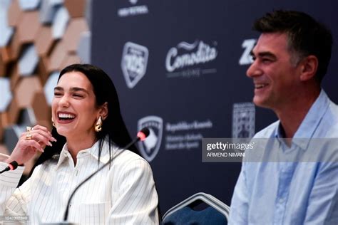 English Singer And Songwriter Dua Lipa And Her Father Dukagjin Lipa