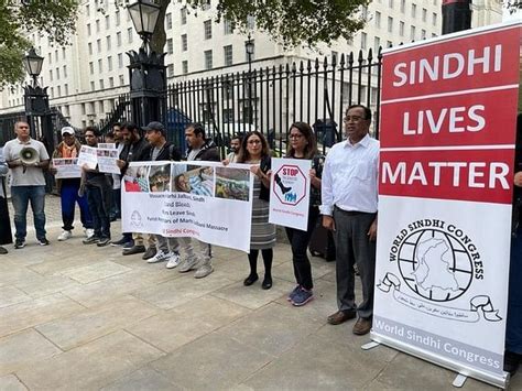 Uk World Sindhi Congress Protest Against Pak Atrocities Outside Pm