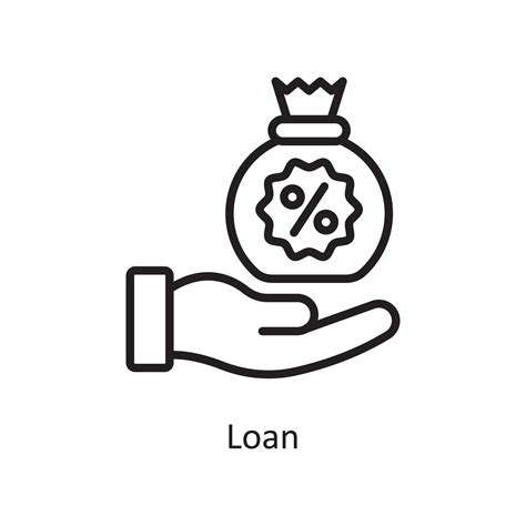 Loan Vector Outline Icon Design Illustration Business And Finance