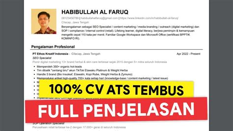 100 Ats Dilirik Hrd Cara Membuat Cv Ats Friendly Di Kinobi Cv Ats