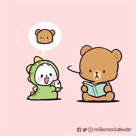 Pin By Ael On Milkmochabear Cute Bear Drawings Cute Love Cartoons Mocha