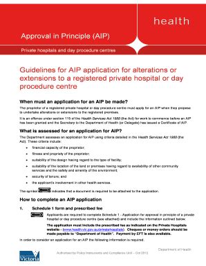 Fillable Online Www2 Health Vic Gov Approval In Principle AIP