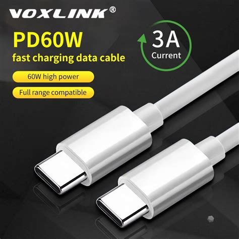 Voxlink Cable De Datos De Carga R Pida Pd Cable Usb Tipo C A Usb Tipo