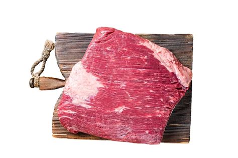 Pieza Entera De Carne De Res Cruda Carne De Pecho Fondo Blanco Aislado