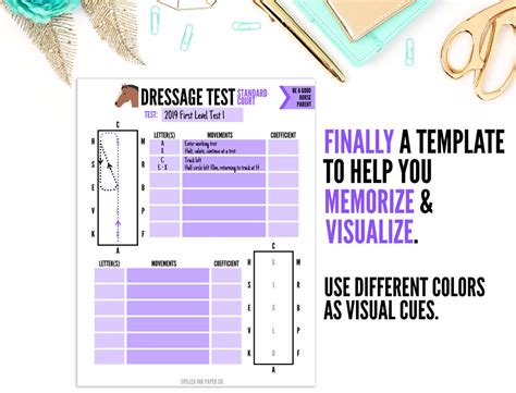 Printable Dressage Tests Template Printable Dressage Arena Etsy Canada