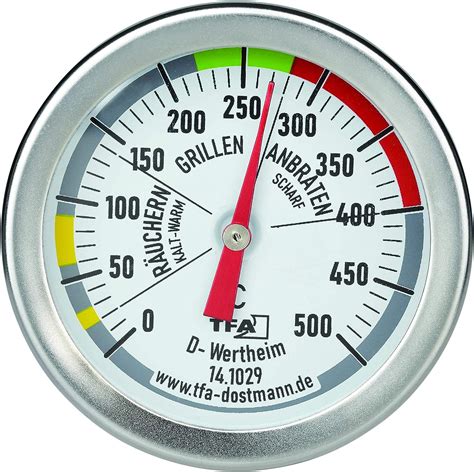 Tfa Dostmann 141029 Bbq Thermometer Analog 14 1029 Zur Garraumtemperaturmessung Für Den