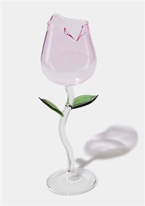 Glass Rose Shaped Wine Glass Set Dolls Kill