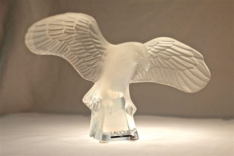 Lalique Opalescent Crystal Eagle In Flight Signed 1756143213