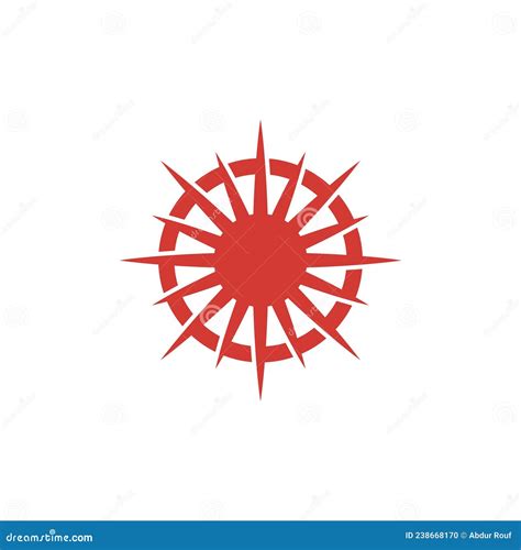 Red sun logo design stock vector. Illustration of emblem - 238668170