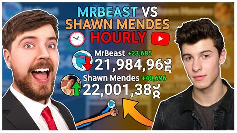 Mrbeast Vs Shawn Mendes Every Hour Youtube