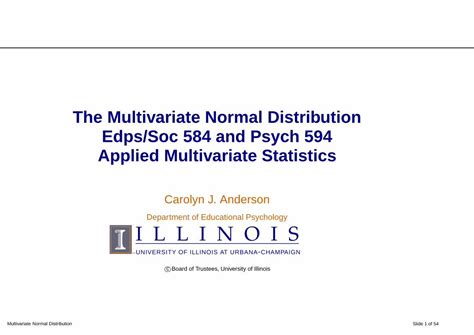 PDF The Multivariate Normal Distribution Edps Soc 584 And Courses