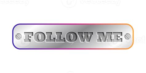 Follow Me Button Social Media Element Design Png